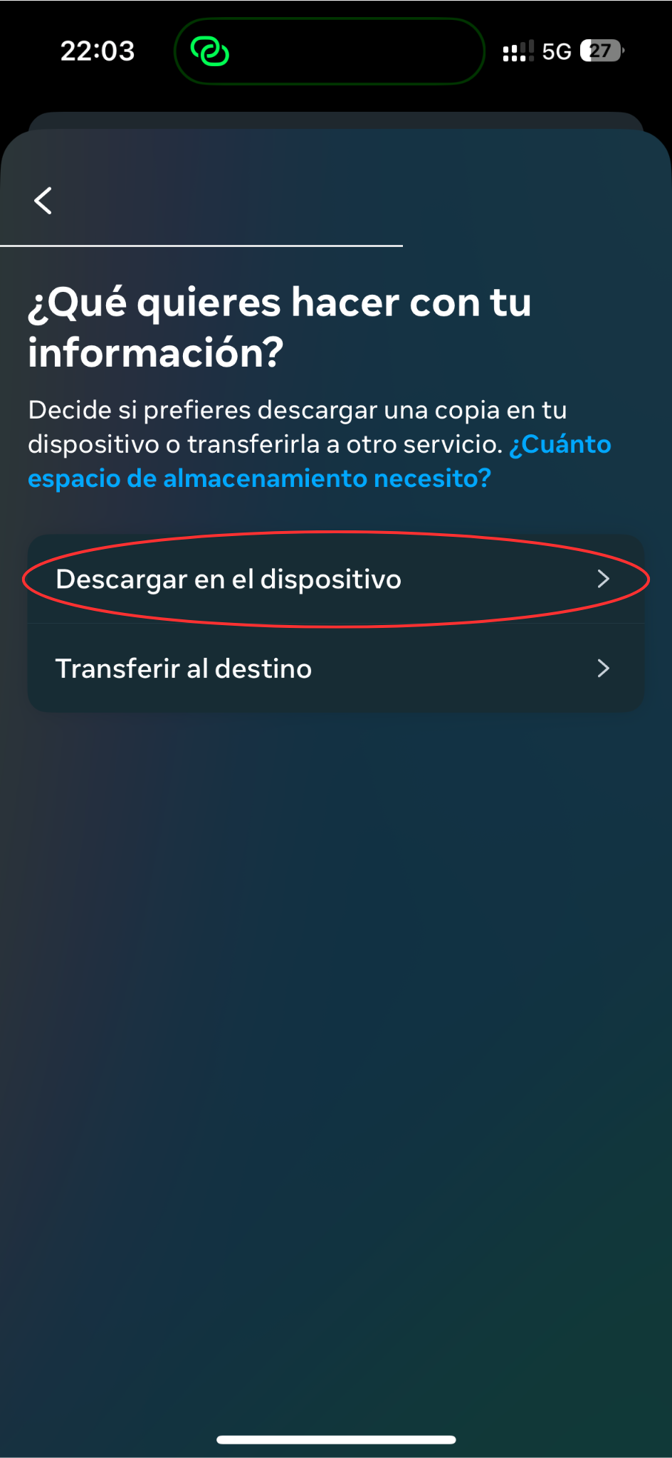 Selecciona "Descargar en el dispositivo".